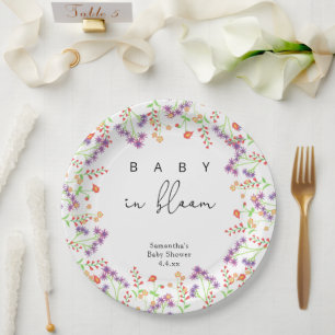 Assiettes En Carton Fleur sauvage - Bébé en fleurs