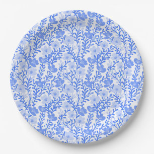 Assiettes En Carton Fleur sauvage Bleu Fleurs Baby shower Floral Perso