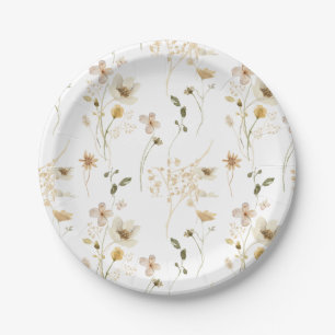 Assiettes En Carton Fleur sauvage Boho jardin Floral nuptiale