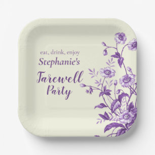 Assiettes En Carton Fleur sauvage de la Lavande du Parti d'adieu des f