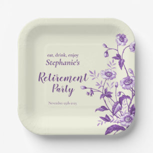 Assiettes En Carton Fleur sauvage de la Lavande du Parti de la retrait