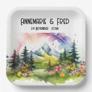 Assiettes En Carton Fleur sauvage de montagne à l'extérieur