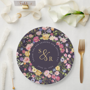 Assiettes En Carton Fleur sauvage de printemps coloré Meadow Garden Ma
