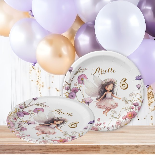Assiettes En Carton Fleur sauvage fée lavender pixie anniversaire (Créateur téléchargé)