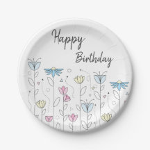 Fleur simple avec un joyeux anniversaire
