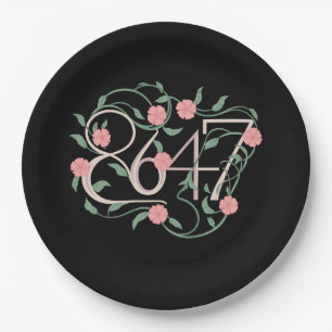 Assiettes En Carton Fleur subtile anti Trump 8647 86 47 Boho