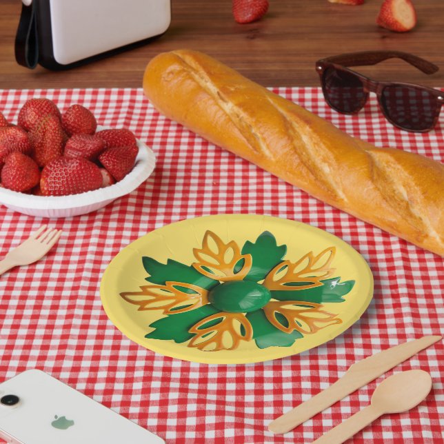 Assiettes En Carton Fleur Tropicale Amusante Florale Printemps Été Ann (Pique-nique)