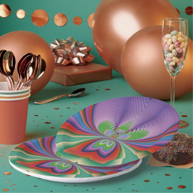 Assiettes En Carton Fleur Violette (Multi)