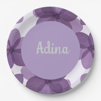 Assiettes En Carton Fleur violette Plaques Bas Mitzva
