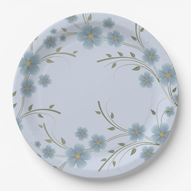 Assiettes En Carton Fleurs (Devant)