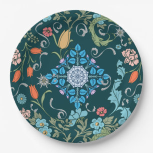 Assiettes En Carton Fleurs, Art nouveau, style William Morris