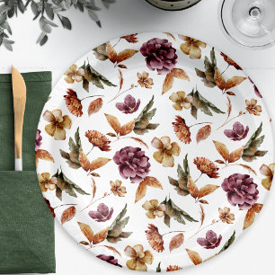 Assiettes En Carton Fleurs d'automne