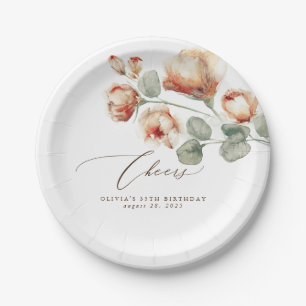 Assiettes En Carton Fleurs d'automne Élégant romantique