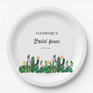 Assiettes En Carton Fleurs de cactus  Fiesta de mariage