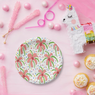 Assiettes En Carton Fleurs de Fiesta tropicales