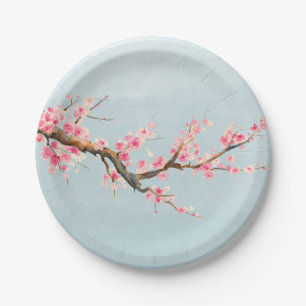 Assiettes En Carton Fleurs de fleurs de cerisier