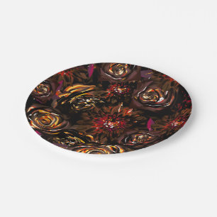 Assiettes En Carton Fleurs de jardin sombre automne lueur mariage d'au
