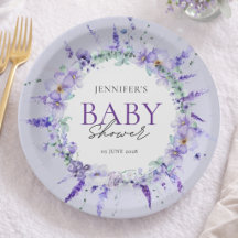Fleurs de Lavande Élégantes pour Baby Shower Aquar