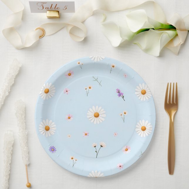 Assiettes En Carton Fleurs de lilas  (Mariage)