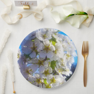 Assiettes En Carton Fleurs de poires