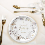 Assiettes En Carton fleurs de prairie wreath Baptême<br><div class="desc">Plaques de papier de baptême</div>