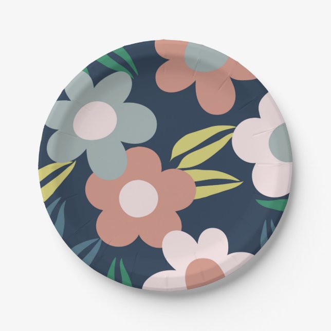 Assiettes En Carton Fleurs de printemps (Devant)