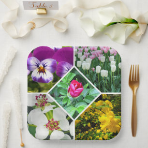 Assiettes En Carton Fleurs de printemps