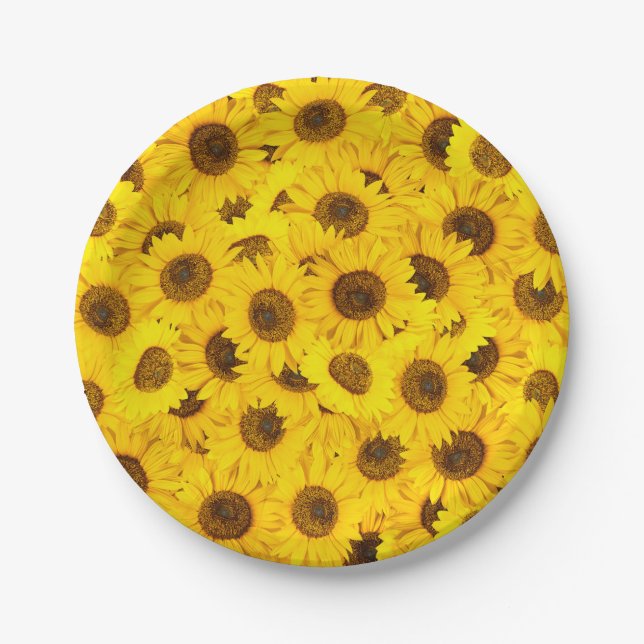 Assiettes En Carton Fleurs de soleil (Devant)
