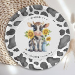 Assiettes En Carton Fleurs de soleil de vache mignonne Moderne Baby sh<br><div class="desc">Présentez nos adorables invitations à la douche bébé "Holy Cow"! Ces invitations sont parfaites pour un baby shower neutre pour les femmes, car elles présentent un joli veau et des tournesols dans un design simple et moderne aquarelle. Les couleurs noir, blanc et jaune apportent une touche d'élégance au thème des...</div>