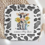 Assiettes En Carton Fleurs de soleil de vache mignonne Moderne Baby sh<br><div class="desc">Présentez nos adorables invitations à la douche bébé "Holy Cow"! Ces invitations sont parfaites pour un baby shower neutre pour les femmes, car elles présentent un joli veau et des tournesols dans un design simple et moderne aquarelle. Les couleurs noir, blanc et jaune apportent une touche d'élégance au thème des...</div>