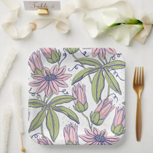 Assiettes En Carton Fleurs décoratives pour occasion spéciale l Rose 