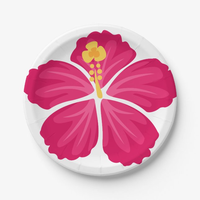 Assiettes En Carton Fleurs d'Hibiscus (Devant)