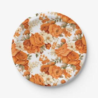 Assiettes En Carton Fleurs d'oranger bohème
