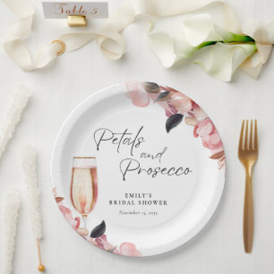 Assiettes En Carton Fleurs et Prosecco Fête de Mariage Florale