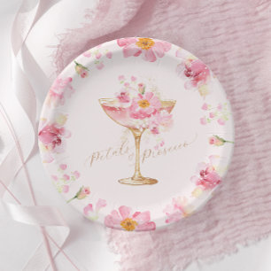 Assiettes En Carton Fleurs et Prosecco Fête de Mariage Florale