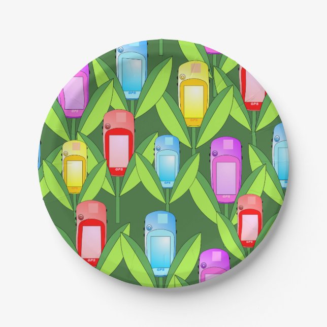 Assiettes En Carton Fleurs GPS (Devant)