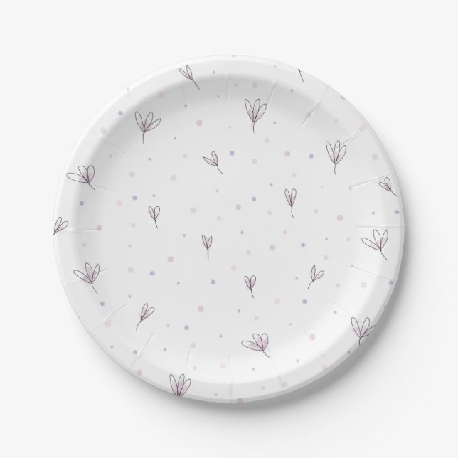 Assiettes En Carton Fleurs Lilac (Devant)