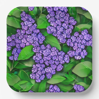 Assiettes En Carton Fleurs Lilac Vibrantes