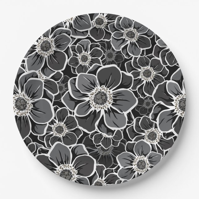 Assiettes En Carton Fleurs Mandala 5 (Devant)