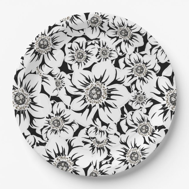 Assiettes En Carton Fleurs Mandala 6 (Devant)