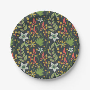 Assiettes En Carton Fleurs motifs colorées florales sans couture et qu
