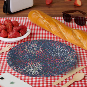 Assiettes En Carton Fleurs patriotiques