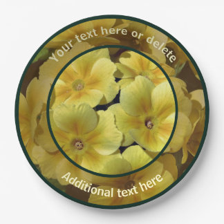 Assiettes En Carton Fleurs Primrose Jaune Fête Personnalisée