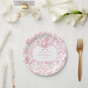 Assiettes En Carton Fleurs roses blanches chinoiserie douche de mariag