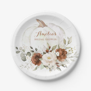 Assiettes En Carton Fleurs Rouille Verdure Citrouille Automne Enterrem