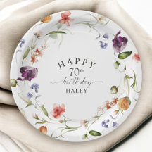 Fleurs sauvages aquarelle pour 70e anniversaire