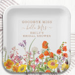 Assiettes En Carton Fleurs sauvages colorées Adieu Miss Fête des marié<br><div class="desc">Fleurs sauvages colorées Mariage campagnard Goodbye Miss Fête des mariées Paper Party Plates présente de jolies fleurs de pays en orange, jaune, violet et rose sur un arrière - plan blanc avec vos informations personnalisées. Parfait pour votre soirée spéciale Hen's Party, Bachelorette Party, Fête des mariées, Pamper Party, Bachelorette Weekend...</div>