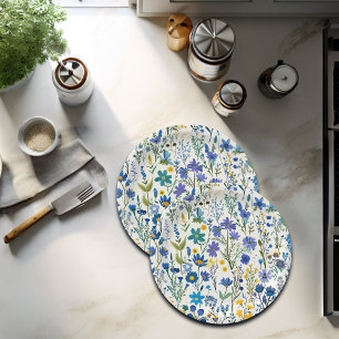 Assiettes En Carton Fleurs sauvages de Jardin Bleu Rustique