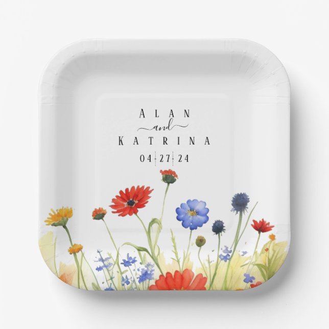 Assiettes En Carton Fleurs sauvages de Spring Meadow (Recto)