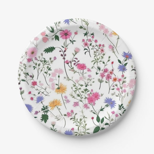 Assiettes En Carton Fleurs sauvages d'été (Devant)